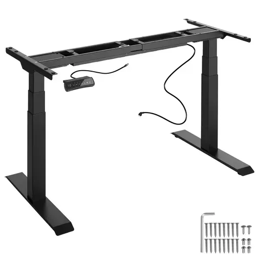Bureau Assis/debout En Acier Réglage éléctrique De La Hauteur Noir