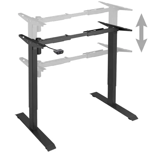 Bureau Assis/debout En Acier Réglage électrique De La Hauteur Noir