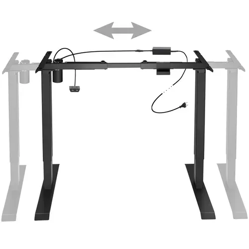 Bureau Assis/debout En Acier Réglage électrique De La Hauteur Noir
