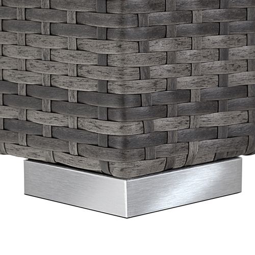 Lot De 2 Bains De Soleil Design Luxueux Table Avec Rangement Gris