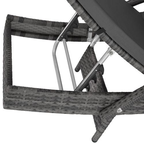 Chaise Longue En Rotin Et Aluminium Océane En Résine Tressée, Aluminium Gris