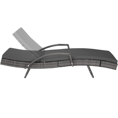 Chaise Longue En Rotin Et Aluminium Océane En Résine Tressée, Aluminium Gris