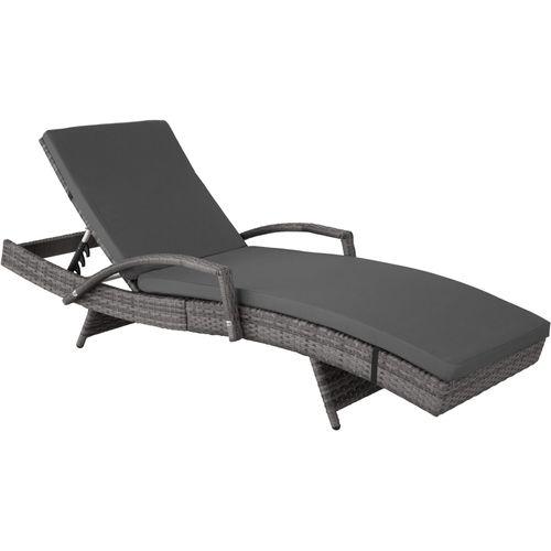 Chaise Longue En Rotin Et Aluminium Océane En Résine Tressée, Aluminium Gris