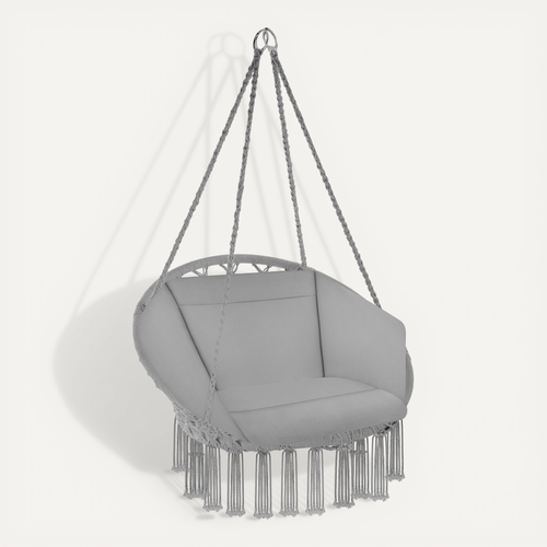 1 Fauteuil Suspendu Grazia En Polyester, Acier Gris