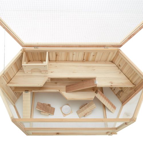 1 Clapier Pour Petits Rongeurs Benni En Bois Marron
