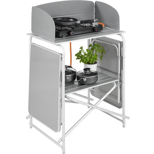 Cuisine De Camping XXL Avec Structure En Aluminium Et 5 Compartiments XXL En Aluminium Noir