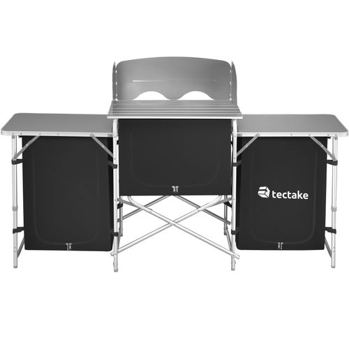 Cuisine De Camping XXL Avec Structure En Aluminium Et 5 Compartiments XXL En Aluminium Noir