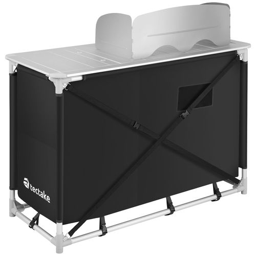 1 Cuisine De Camping De Luxe Avec Structure En Aluminium Et 4 Compartiments Luksus En Aluminium Noir