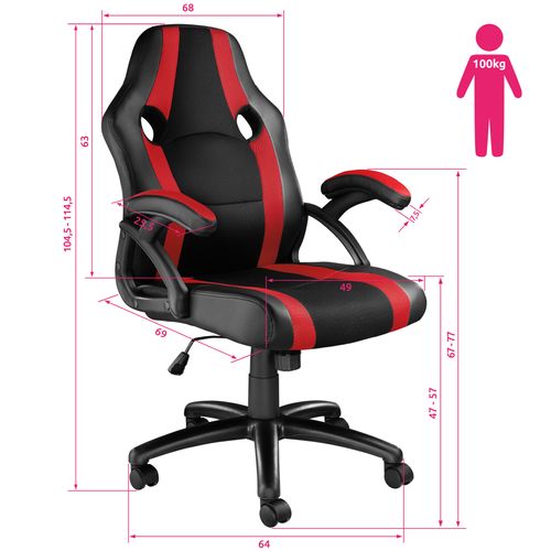 Chaise Gamer Benny Rouge