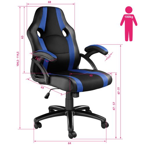 Chaise Gamer Benny Bleu