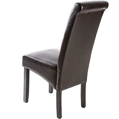 Lot De 4 Chaise De Salle À Manger En Matière Synthétique Marron