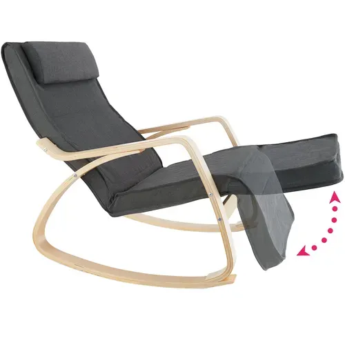 Fauteuil à Bascule Onda En Bois Gris Foncé
