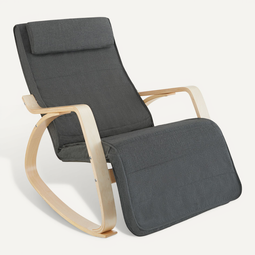 Fauteuil à Bascule Onda En Bois Gris Foncé