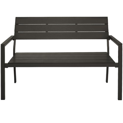 Banc De Jardin 2 Places Aluminium Résistant Intempéries Gris Foncé
