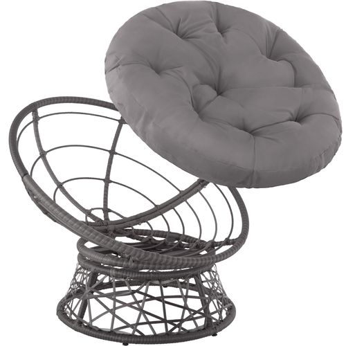 Fauteuil De Jardin En Rotin Gargano En Résine Tressée, Acier Gris