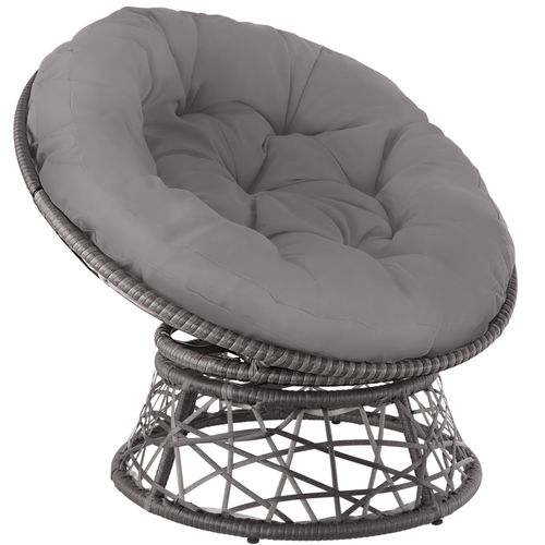 Fauteuil De Jardin En Rotin Gargano En Résine Tressée, Acier Gris