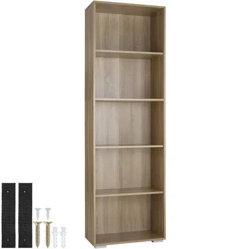 Bibliothèque Moderne Et Fonctionnelle Lexi En Bois Mdf Bois Clair, Chêne Sonoma