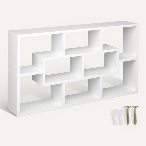 étagère Murale Cassandra En Bois Mdf Blanc