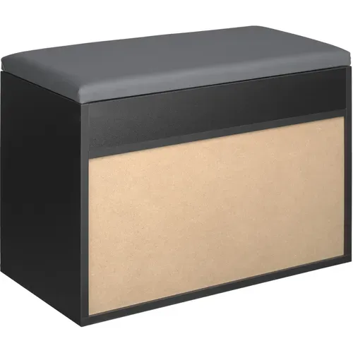 Banc à Chaussures Jasmina En Bois Mdf Noir