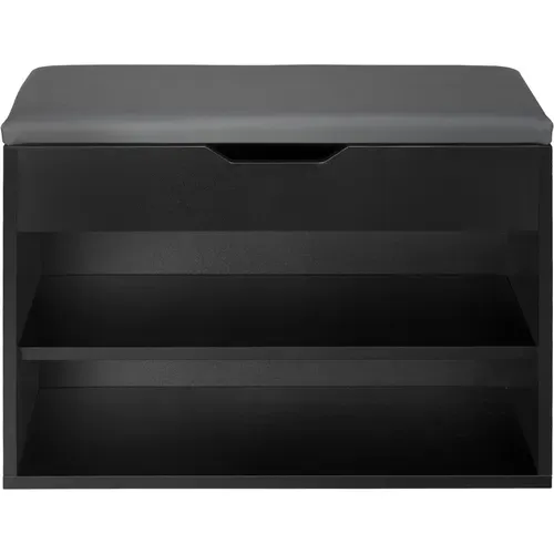 Banc à Chaussures Jasmina En Bois Mdf Noir