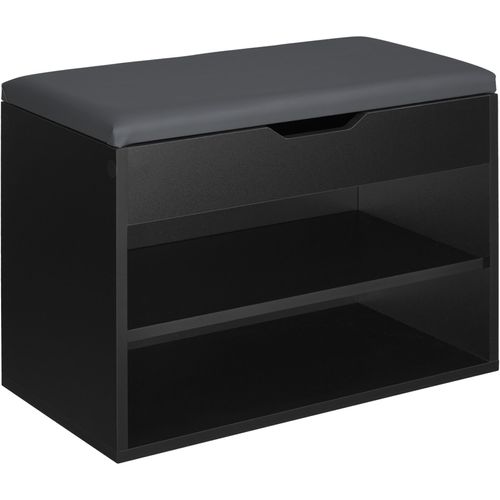 Banc à Chaussures Jasmina En Bois Mdf Noir