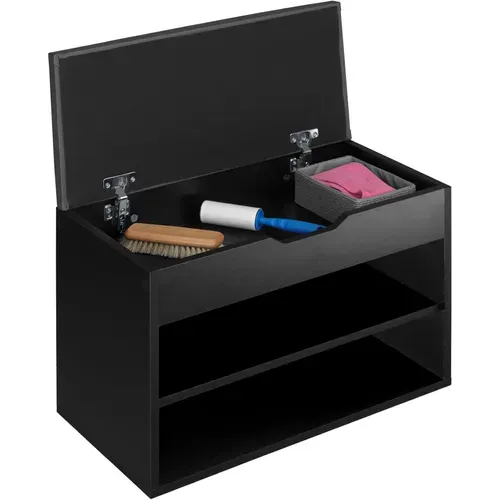 Banc à Chaussures Jasmina En Bois Mdf Noir