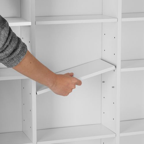 Étagère Dvd Cd Aspect Bois Réglable 105,5x19x136,5cm Blanc Mat