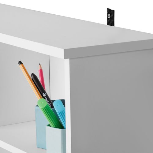 Étagère Dvd Cd Aspect Bois Réglable 105,5x19x136,5cm Blanc Mat