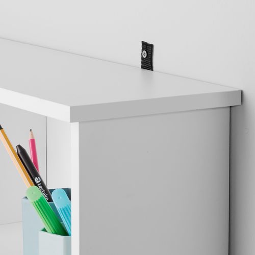 Étagère Dvd Cd Aspect Bois Réglable 105,5x19x136,5cm Blanc Mat