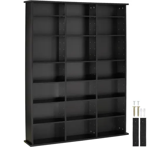 1 étagère Dvd Cd Stevie En Bois Mdf Noir