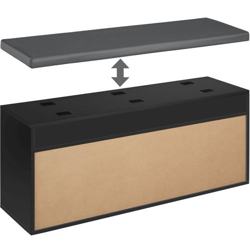 Banc à Chaussures Natalia En Bois Mdf Noir