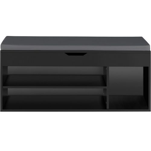 Banc à Chaussures Natalia En Bois Mdf Noir