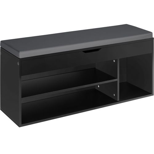 Banc à Chaussures Natalia En Bois Mdf Noir