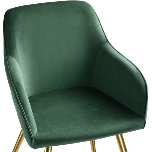 Par Pièce Chaise Marilyn En Polyuréthane Vert Foncé/or