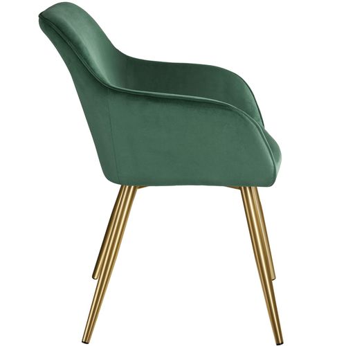 Par Pièce Chaise Marilyn En Polyuréthane Vert Foncé/or