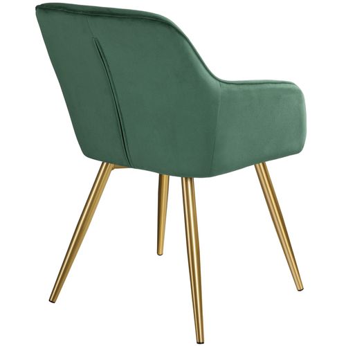 Par Pièce Chaise Marilyn En Polyuréthane Vert Foncé/or