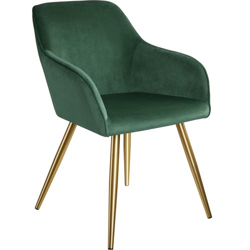 Par Pièce Chaise Marilyn En Polyuréthane Vert Foncé/or