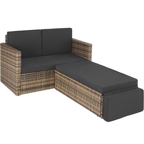 Canapé De Jardin Lounge En Rotin Marron Naturel 119 X 64.5 X 71.5 Cm