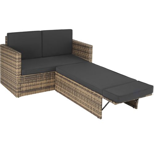 Canapé De Jardin Lounge En Rotin Marron Naturel 119 X 64.5 X 71.5 Cm