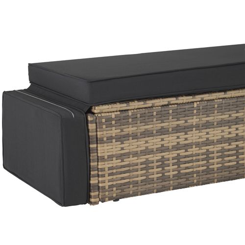 Canapé De Jardin Lounge En Rotin Marron Naturel 119 X 64.5 X 71.5 Cm