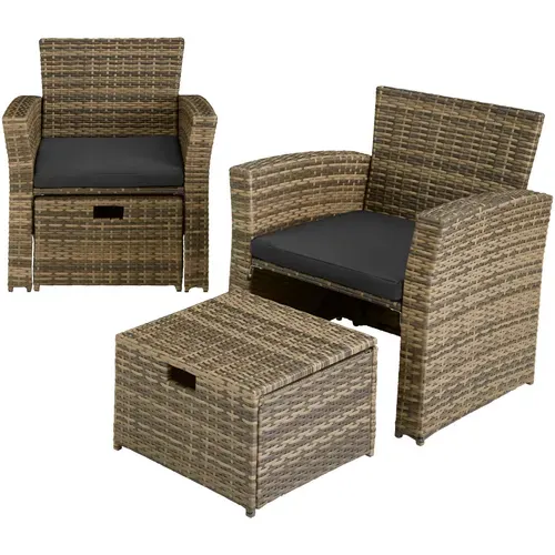 Salon De Jardin Marron Naturel  129 X 68.5 X 75 Cm