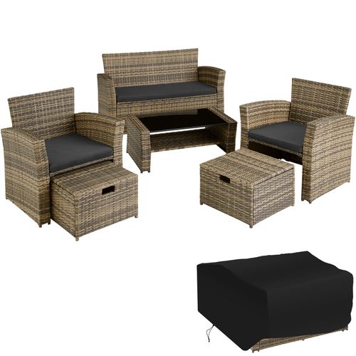 Salon De Jardin Marron Naturel  129 X 68.5 X 75 Cm