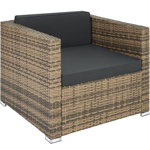 Canapé De Jardin Lounge En Rotin Marron Naturel  67 X 75 X 64.5 Cm