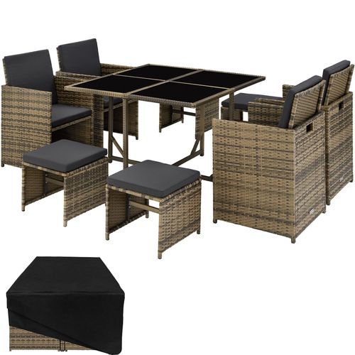 Salon De Jardin Marron Naturel  53 X 53 X 87 Cm