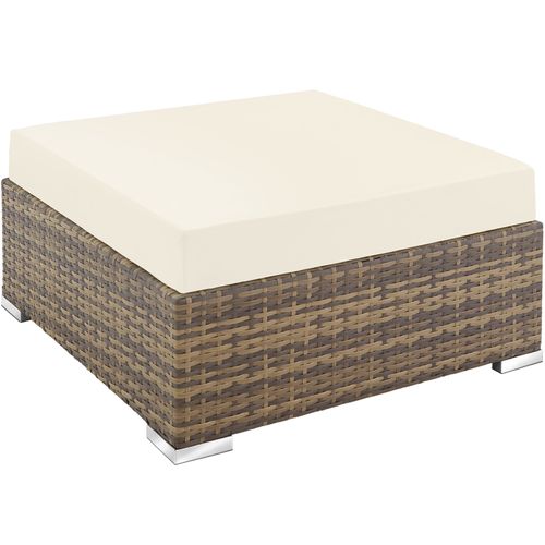 Salon En Rotin Et Aluminium Marron Naturel  75 X 75 X 60 Cm