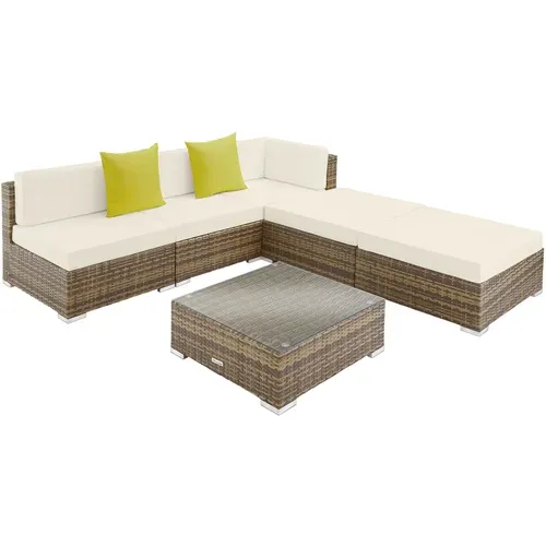 Salon En Rotin Et Aluminium Marron Naturel  75 X 75 X 60 Cm