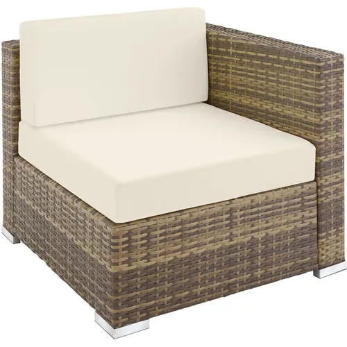 Salon En Rotin Et Aluminium Marron Naturel  75 X 75 X 60 Cm