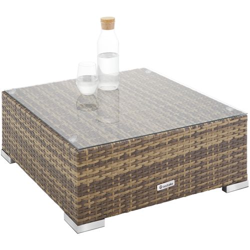 Salon En Rotin Et Aluminium Marron Naturel  75 X 75 X 60 Cm