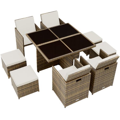 Salon De Jardin Manhattan 8 Places Avec 2 Sets De Housses + Housse De Protection