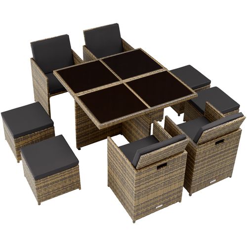 Salon De Jardin Manhattan 8 Places Avec 2 Sets De Housses + Housse De Protection